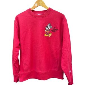 Vintage Disney x Champion Mickey Crewneck Red 90s Collectible L/XL